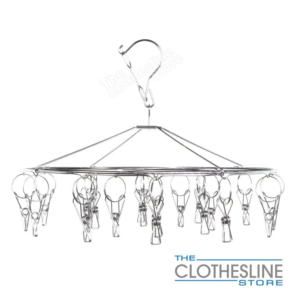 Indoor Round Stainless Steel Hanger With 20 x 316 Marine Grade Pegs - Image 3