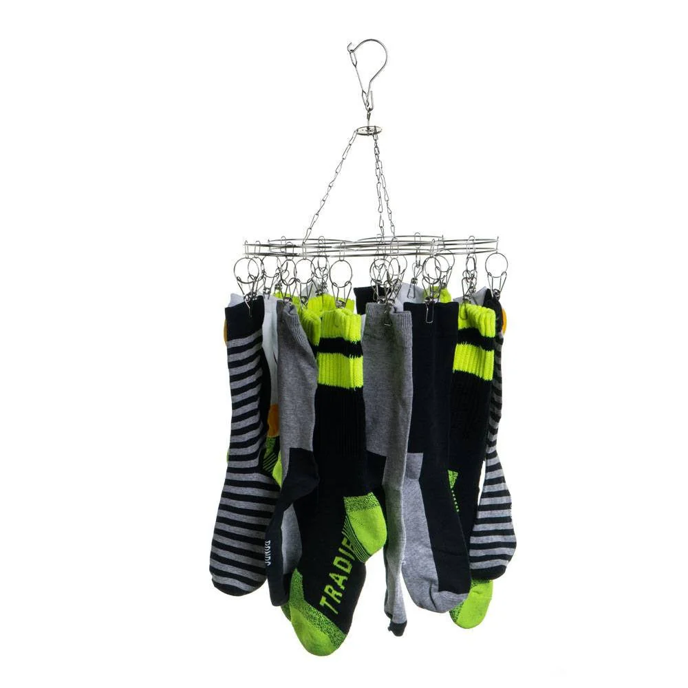 Flower Stainless Steel Sock Hanger With 20 x 316 Marine Grade Pegs - Image 7