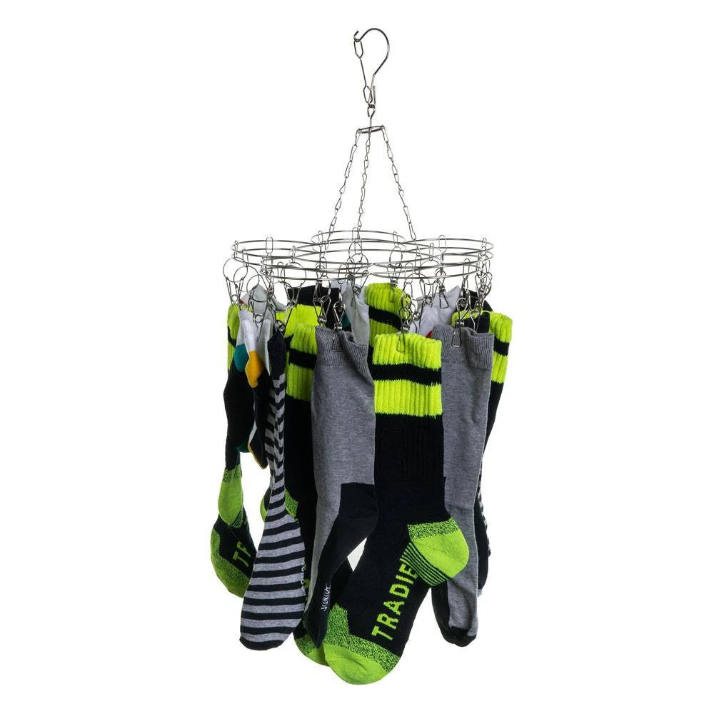 Flower Stainless Steel Sock Hanger With 20 x 316 Marine Grade Pegs - Image 8
