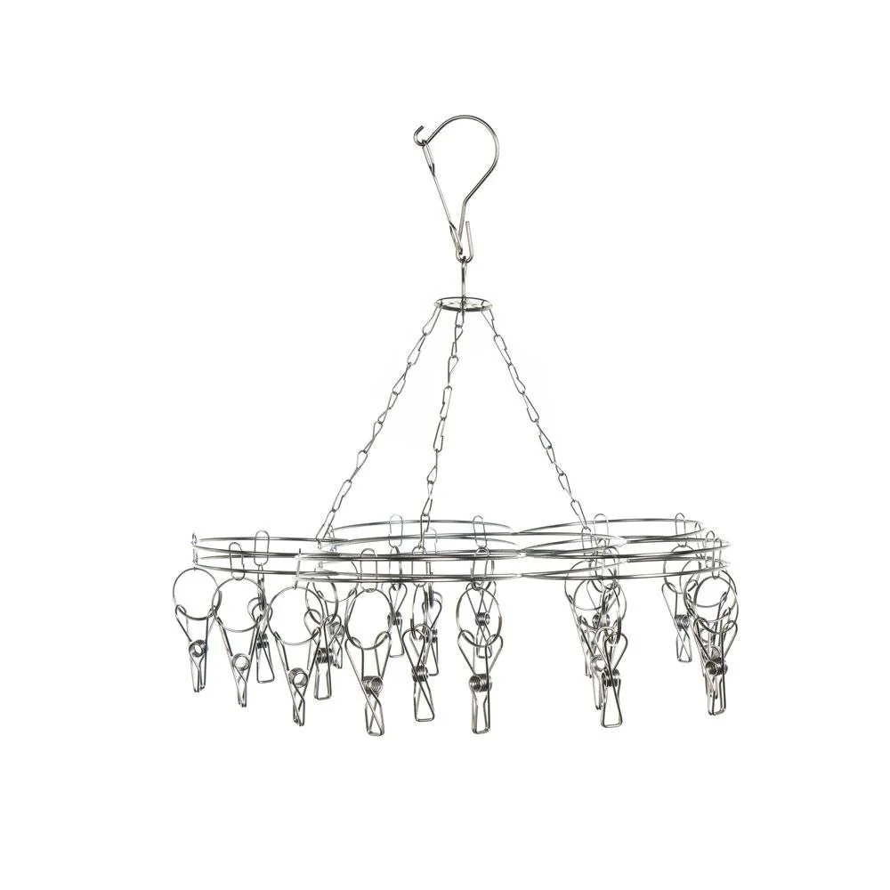Flower Stainless Steel Sock Hanger With 20 x 316 Marine Grade Pegs - Image 9