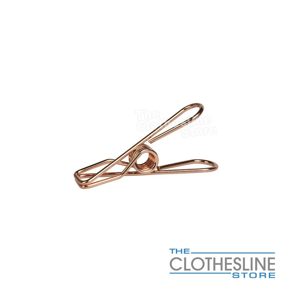 40 Large Rose Gold Enviro Stainless Steel Clothes Pegs - Image 5