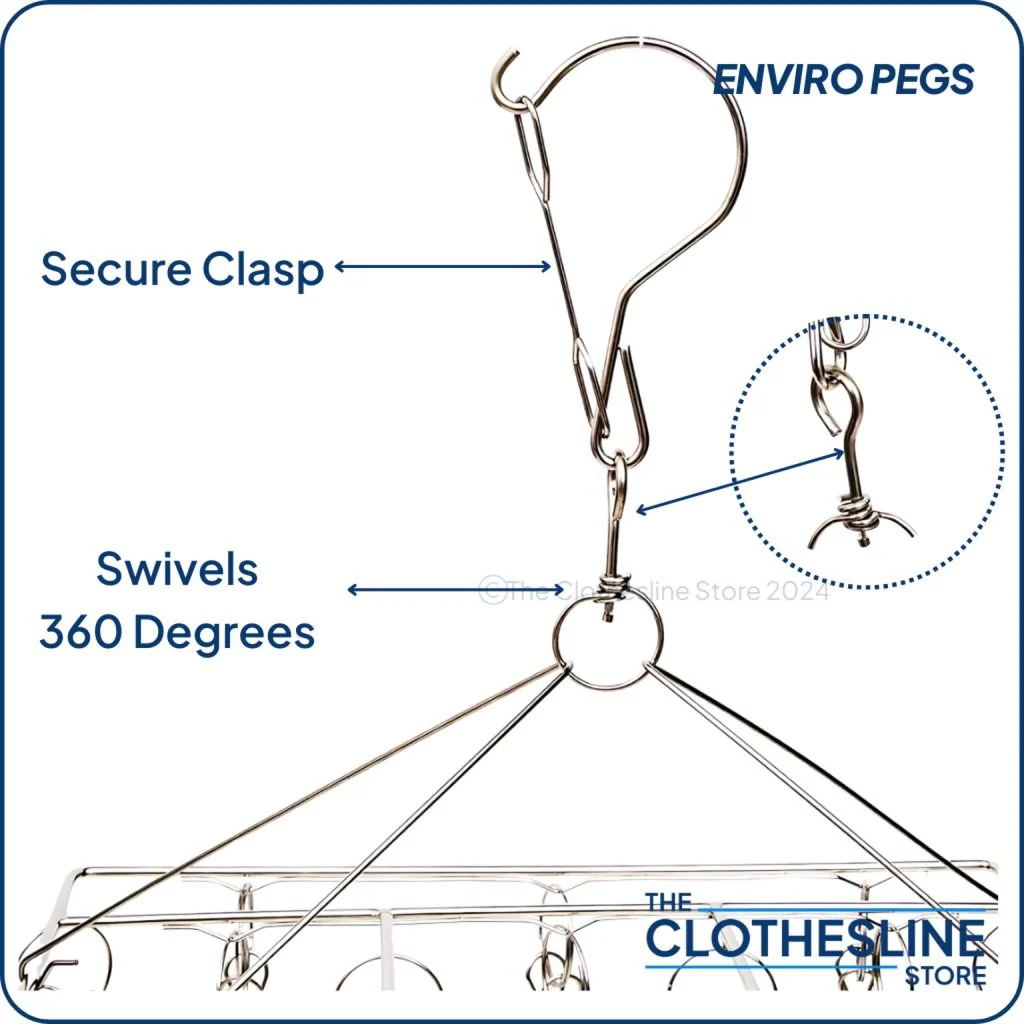 Indoor Stainless Steel Sock Hanger With 50 Pegs - Image 3