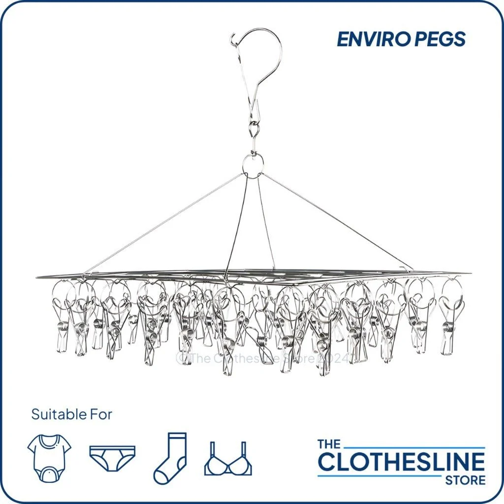 Indoor Stainless Steel Sock Hanger With 50 Pegs - Image 5