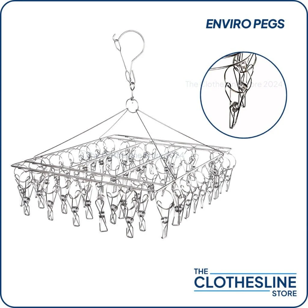 Indoor Stainless Steel Sock Hanger With 50 Pegs - Image 6