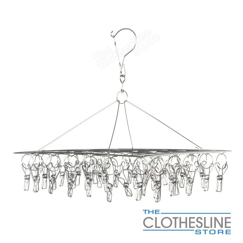 Indoor Stainless Steel Sock Hanger With 50 Pegs - Image 7